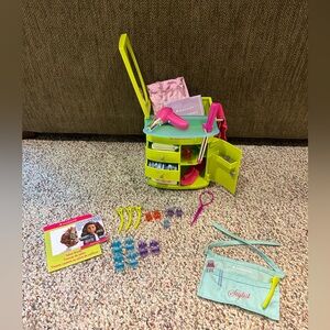 American Girl Doll Salon Center with Hairstyle Essentials and Salon Stylist Set